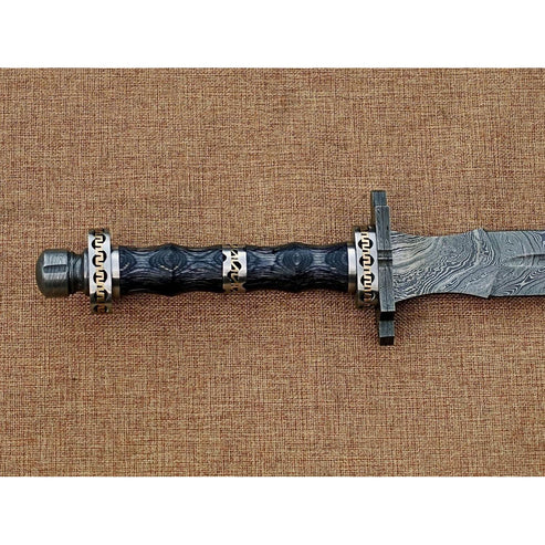 Hand forged Damascus steel Viking sword with Pakka Wood handle By Cosplay Sword