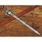 Damascus Steel Medieval Barbarian Sword 38" Hand Forged Double Edge Blade Cosplay Swords