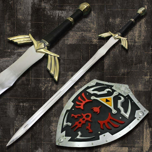 Dark Link Master Sword & Black Hylian Shield Set Legend of Zelda By Cosplay Sword