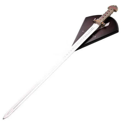 Functional Viking King Sword Replica Sword of Kings with Wooden Plaque By Cosplay Swords