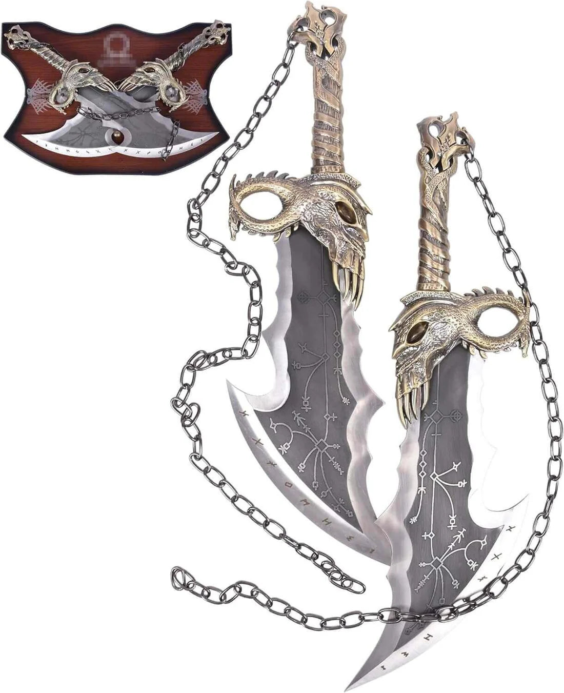 God of War Kratos' Blades of Chaos 21" Metal Replica Stainless Steel By Cosplay sword