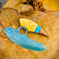 Hand Forged Damascus Steel Pizza Cutter Professional Kitchen Axe By Cosplay Swords