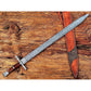 Handmade 38" Damascus Steel Medieval Sword with Leather Sheath & Double Edge Blade