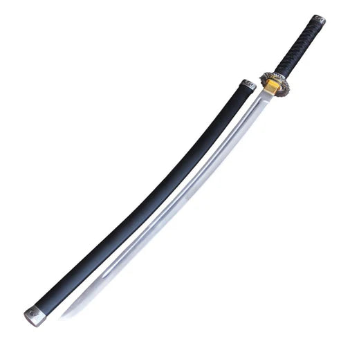 Handmade 40 inch stainless steel full tang katana samurai sword with black scabbard by Cosplay Swords.