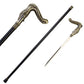 Handmade Brass Finish Snake Head Cane Sword 12" Hidden Steel Blade By Cosplay Sword
