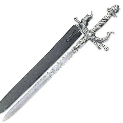 Handmade Damascus Steel  Master Sword 34" Premium Medieval Longsword with Leather Sheath