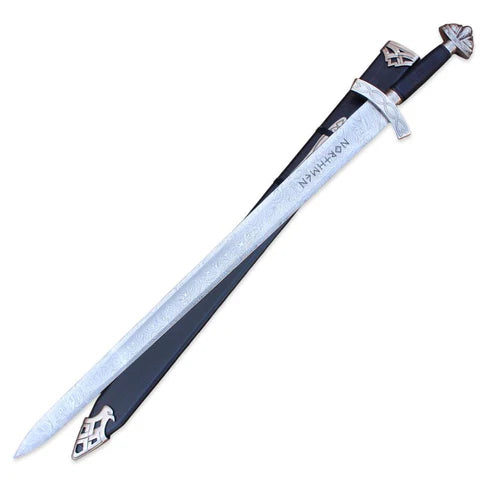 Handmade Damascus Steel Norseman Sword 38" Custom Viking Nordic Sword by Cosplay Swords
