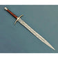 Handmade Damascus Steel Sword 32" Medieval Sword with Leather Sheath