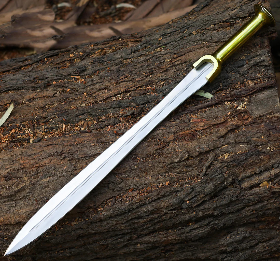 Handmade Double Edge Riptide Backbiter Sword Stainless Steel Greek By Cosplay Swords