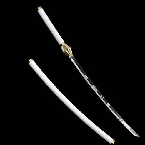 Kenpachi Zaraki Nozarashi Lawless Katana replica with serrated carbon steel blade and cotton wrapped scabbard by Cosplay Swords.