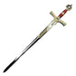 King Solomon Sword 41" Polished Stainless Steel Ceremonial Replica with Wall Display Plaque