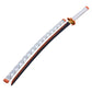 Kyojuro Rengoku Red Nichirin Sword 42 inch carbon steel replica with wooden scabbard by Cosplay Swords.