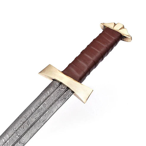 37" Handmade Damascus Steel Viking Warrior Sword Heritage By Cosplay Swords