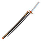 Shinobu Kocho Nichirin Katana replica with butterfly guard and blue handle wrap by Cosplay Swords.