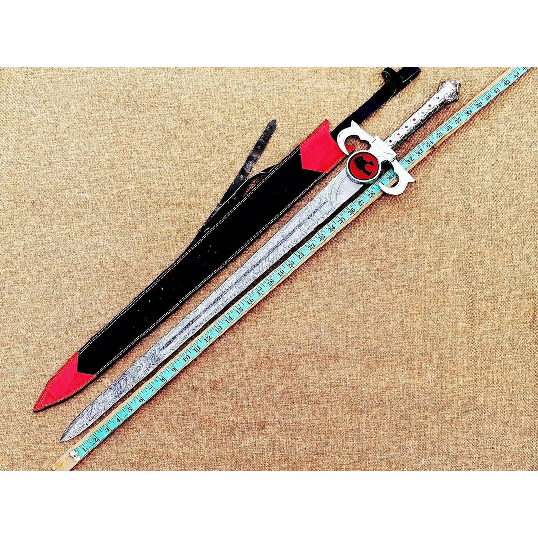 Hand Forged Damascus Steel Sword of Omens Lion-O Thundercats Replica
