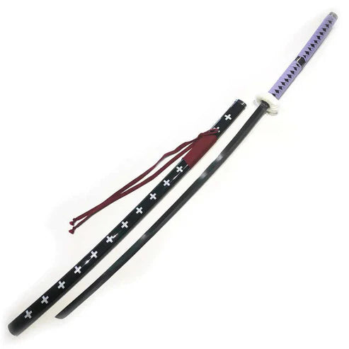 Trafalgar Law Kikoku Sword 1060 high carbon steel anime replica with full tang and sword bag by Cosplay Swords.