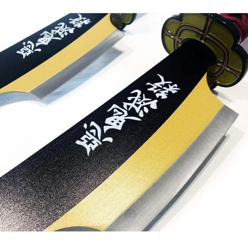 Tengen Uzui Twin Nichirin Cleavers 31" Carbon Steel Demon Slayer Swords