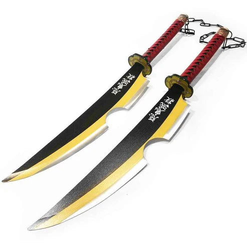 Tengen Uzui Twin Nichirin Cleavers 31" Carbon Steel Demon Slayer Swords