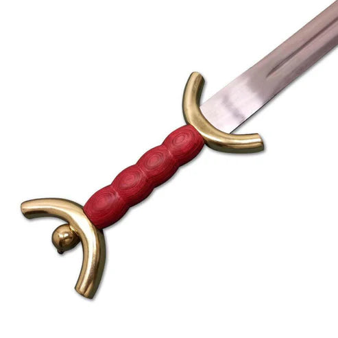 Boudica Celtic War Sword 36" Gaelic Queen Replica Stainless Steel Sword with Red Brass Finish