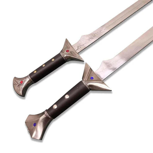 36" Icingdeath and Twinkle Scimitar Replica Set with Leather Sheaths By Cosplay Swords