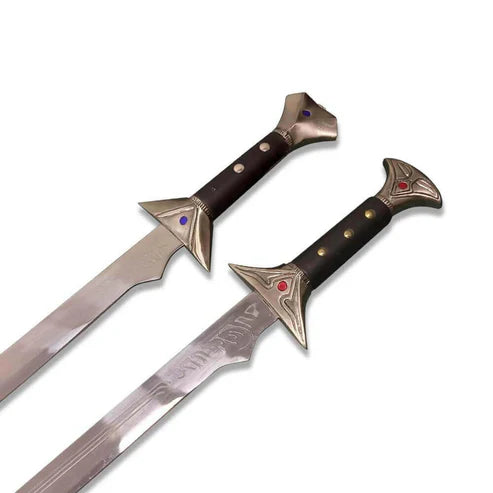 36" Icingdeath and Twinkle Scimitar Replica Set with Leather Sheaths By Cosplay Swords
