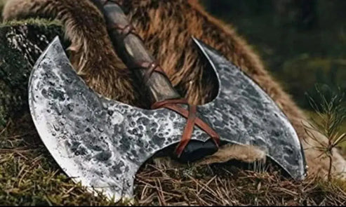 Handmade 36" Double Head Axe Hand Forged Viking Axe By Cosplay Swords