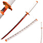 Kyojuro Rengoku Red Nichirin Sword Replica 41" Carbon Steel Demon Slayer Katana with Wooden Scabbard