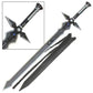 SAO Black Dark Repulser Sword of Kirito 43" Carbon Steel Sword Replica with Leather Sheath