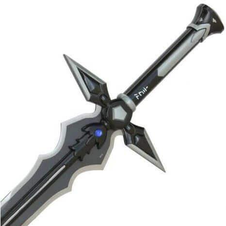 SAO Black Dark Repulser Sword of Kirito 43" Carbon Steel Sword Replica with Leather Sheath