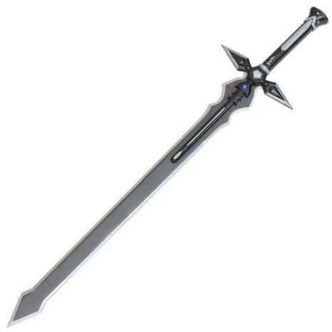 SAO Black Dark Repulser Sword of Kirito 43" Carbon Steel Sword Replica with Leather Sheath