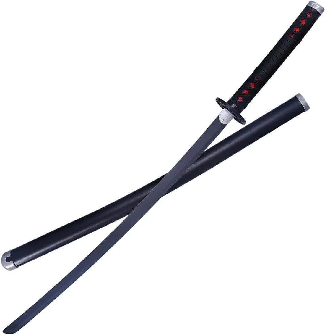 Tanjiro Kamado Black Nichirin Blade 40" Carbon Steel Demon Slayer Katana Replica with Scabbard